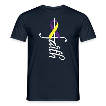 Ruban sensibilisation au cancer de la vessie - T-shirt homme - marine - Devant - AI Model Male 178 light (178cm)