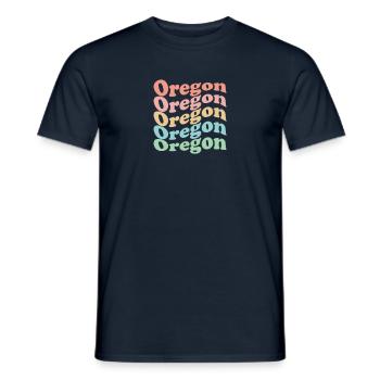 Vintage 70er Hippie USA Staat - Retro Oregon - Männer T-Shirt - Navy - Vorne - AI Model Male 178 light (178cm)