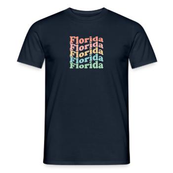 Vintage 70s Hippie USA State - Retro Florida - Men's T-Shirt - navy - Front - AI Model Male 178 light (178cm)