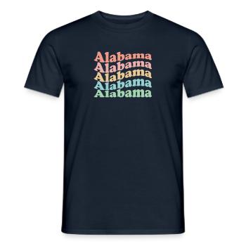Vintage 70s Hippie USA State - Retro Alabama - Men's T-Shirt - navy - Front - AI Model Male 178 light (178cm)