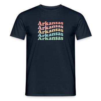 Vintage 70er Hippie USA Staat - Retro Arkansas - Männer T-Shirt - Navy - Vorne - AI Model Male 178 light (178cm)