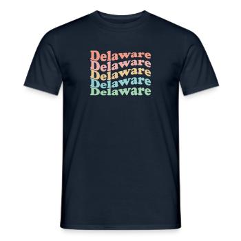 Vintage 70er Hippie USA Staat - Retro Delaware - Männer T-Shirt - Navy - Vorne - AI Model Male 178 light (178cm)