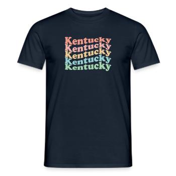 Vintage 70s Hippie USA State - Retro Kentucky - Men's T-Shirt - navy - Front - AI Model Male 178 light (178cm)