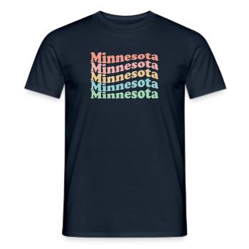 Vintage 70s Hippie USA State - Rétro Minnesota - T-shirt homme - marine - Devant - AI Model Male 178 light (178cm)