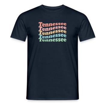 Vintage 70er Hippie USA Staat - Retro Tennessee - Männer T-Shirt - Navy - Vorne - AI Model Male 178 light (178cm)
