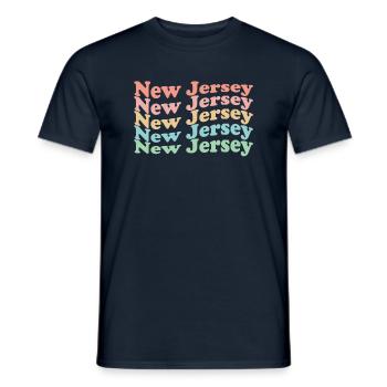 Vintage 70s Hippie USA State - Retro New Jersey - Men's T-Shirt - navy - Front - AI Model Male 178 light (178cm)