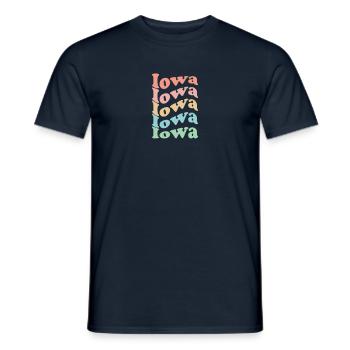 Vintage 70s Hippie USA State - Retro Iowa - Men's T-Shirt - navy - Front - AI Model Male 178 light (178cm)