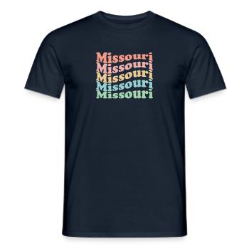 Vintage 70s Hippie USA State - Retro Missouri - Men's T-Shirt - navy - Front - AI Model Male 178 light (178cm)
