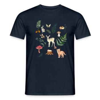 Wald Tiere Botansich Natur - Männer T-Shirt - Navy - Vorne - AI Model Male 178 light (178cm)
