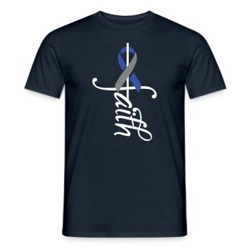 Ruban Diabète de type 1 - Sensibilisation aux maladies - T-shirt homme - marine - Devant - AI Model Male 178 light (178cm)