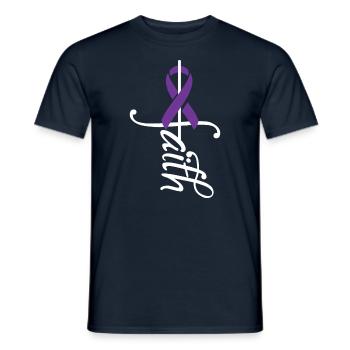 Ribbon Mukoviszidosebewusstsein - Männer T-Shirt - Navy - Vorne - AI Model Male 178 light (178cm)