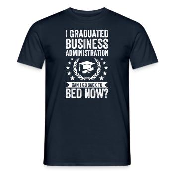 J’ai étudié l’administration des affaires - T-shirt homme - marine - Devant - AI Model Male 178 light (178cm)