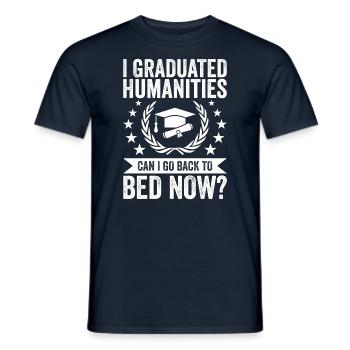 I graduated in the Humanities - Men's T-Shirt - navy - Front - AI Model Male 178 light (178cm)