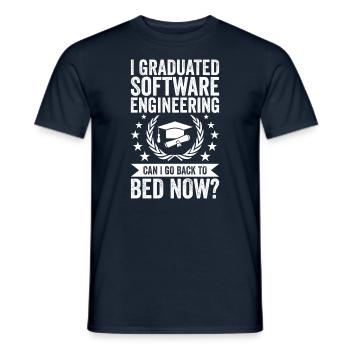 I have completed Software Engineering - Men's T-Shirt - navy - Front - AI Model Male 178 light (178cm)