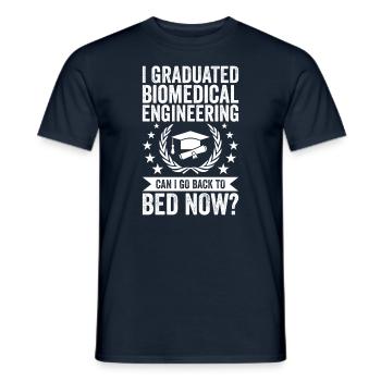J’ai terminé le génie biomédical - T-shirt homme - marine - Devant - AI Model Male 178 light (178cm)
