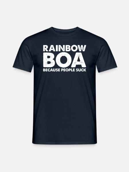 People suck rainbow boa snake - Men's T-Shirt - navy