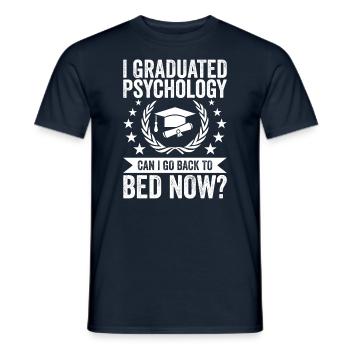 I graduated in psychology - Men's T-Shirt - navy - Front - AI Model Male 178 light (178cm)
