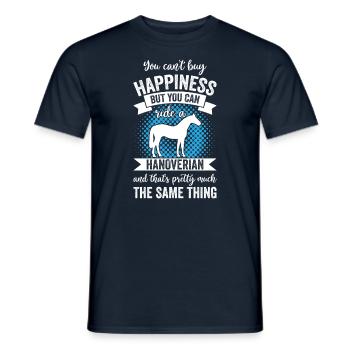 Équitation - Cheval hanovrien - T-shirt homme - marine - Devant - AI Model Male 178 light (178cm)