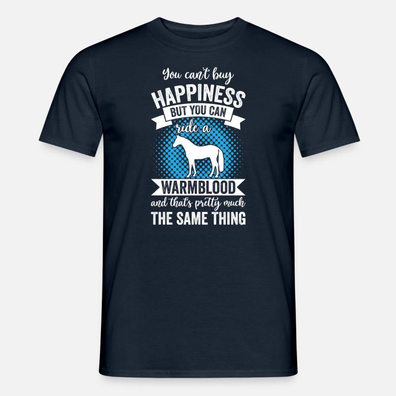 Reiten - Warmblut Pferd - Männer T-Shirt - Navy