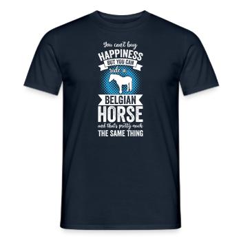 Paardrijden - Belgian Horse - Heren T-shirt - navy - Voor - AI Model Male 178 light (178cm)