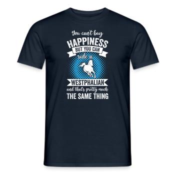 Équitation - Cheval westphalien - T-shirt homme - marine - Devant - AI Model Male 178 light (178cm)