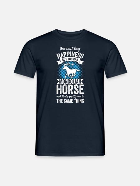 Équitation - Cheval mongol - T-shirt homme - marine