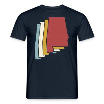 US-Bundesstaat - Vintage Karte Alabama - Männer T-Shirt - Navy - Vorne - AI Model Male 178 light (178cm)