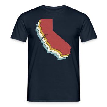 US State - Vintage Map California - Men's T-Shirt - navy - Front - AI Model Male 178 light (178cm)