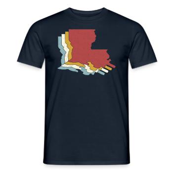 État des États-Unis - Carte vintage Louisiane - T-shirt homme - marine - Devant - AI Model Male 178 light (178cm)