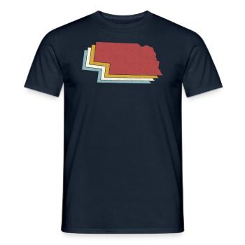 USA State - Vintage Map Nebraska - Men's T-Shirt - navy - Front - AI Model Male 178 light (178cm)