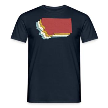 État des États-Unis - Carte vintage Montana - T-shirt homme - marine - Devant - AI Model Male 178 light (178cm)
