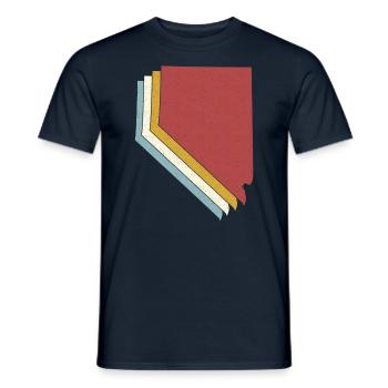 USA State - Vintage Map Nevada - Men's T-Shirt - navy - Front - AI Model Male 178 light (178cm)