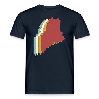 USA State - Vintage Map Maine - Männer T-Shirt - Navy - Vorne - AI Model Male 178 light (178cm)