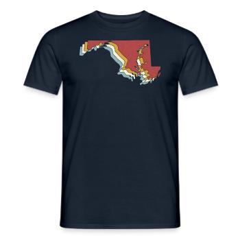 État des États-Unis - Carte vintage Maryland - T-shirt homme - marine - Devant - AI Model Male 178 light (178cm)