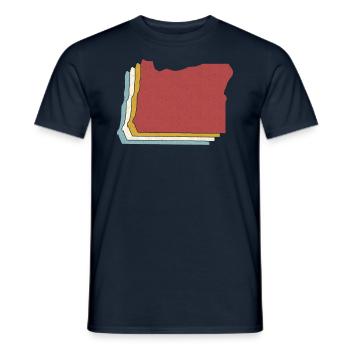 USA State - Vintage Map Oregon - Men's T-Shirt - navy - Front - AI Model Male 178 light (178cm)