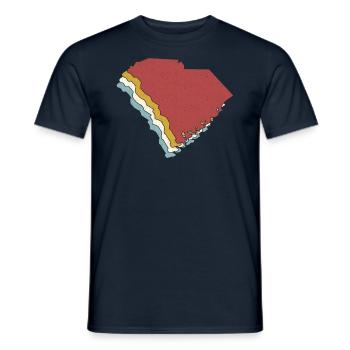 État des États-Unis - Carte vintage Caroline du Sud - T-shirt homme - marine - Devant - AI Model Male 178 light (178cm)