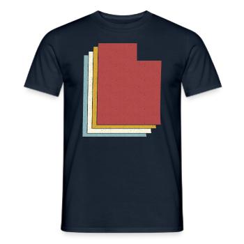 US-Bundesstaat - Vintage Karte Utah - Männer T-Shirt - Navy - Vorne - AI Model Male 178 light (178cm)