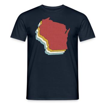 USA State - Vintage Map Wisconsin - Männer T-Shirt - Navy - Vorne - AI Model Male 178 light (178cm)