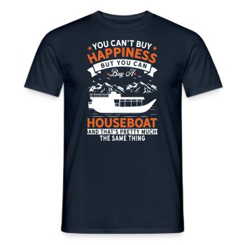 I can't buy happiness, but houseboat - Men's T-Shirt - navy - Front - AI Model Male 178 light (178cm)
