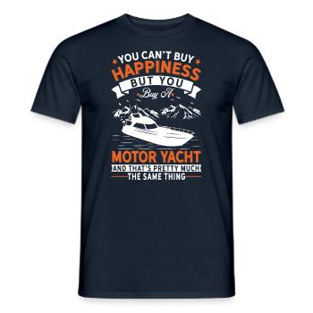 Glück Kann Man Nicht Kaufen, Aber Motoryacht - Männer T-Shirt - Navy - Vorne - AI Model Male 178 light (178cm)