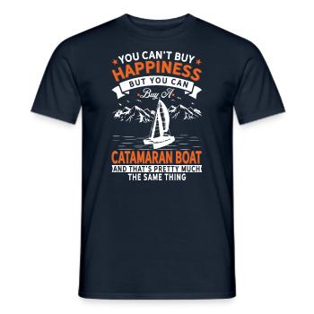 Je ne peux pas acheter du bonheur, mais catamaran - T-shirt homme - marine - Devant - AI Model Male 178 light (178cm)