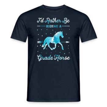 Monter sur un cheval de première classe - T-shirt homme - marine - Devant - AI Model Male 178 light (178cm)