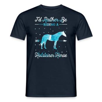 Riding a Holsteiner Horse - Men's T-Shirt - navy - Front - AI Model Male 178 light (178cm)