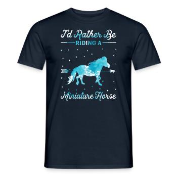 Monter un cheval miniature - T-shirt homme - marine - Devant - AI Model Male 178 light (178cm)