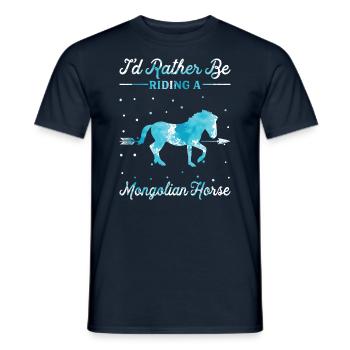 Riding a Mongolian Horse - Men's T-Shirt - navy - Front - AI Model Male 178 light (178cm)