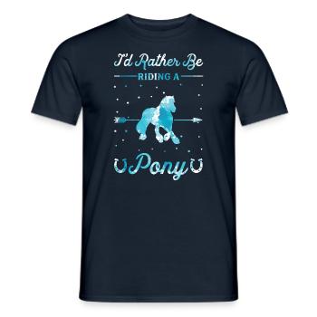 Riding a pony - Men's T-Shirt - navy - Front - AI Model Male 178 light (178cm)