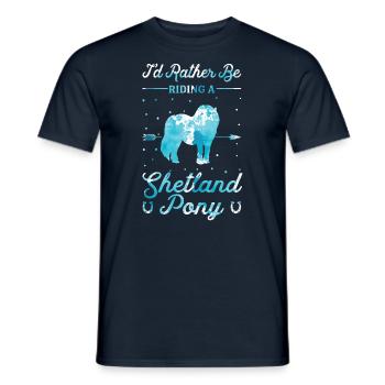 Chevaucher un poney Shetland - T-shirt homme - marine - Devant - AI Model Male 178 light (178cm)