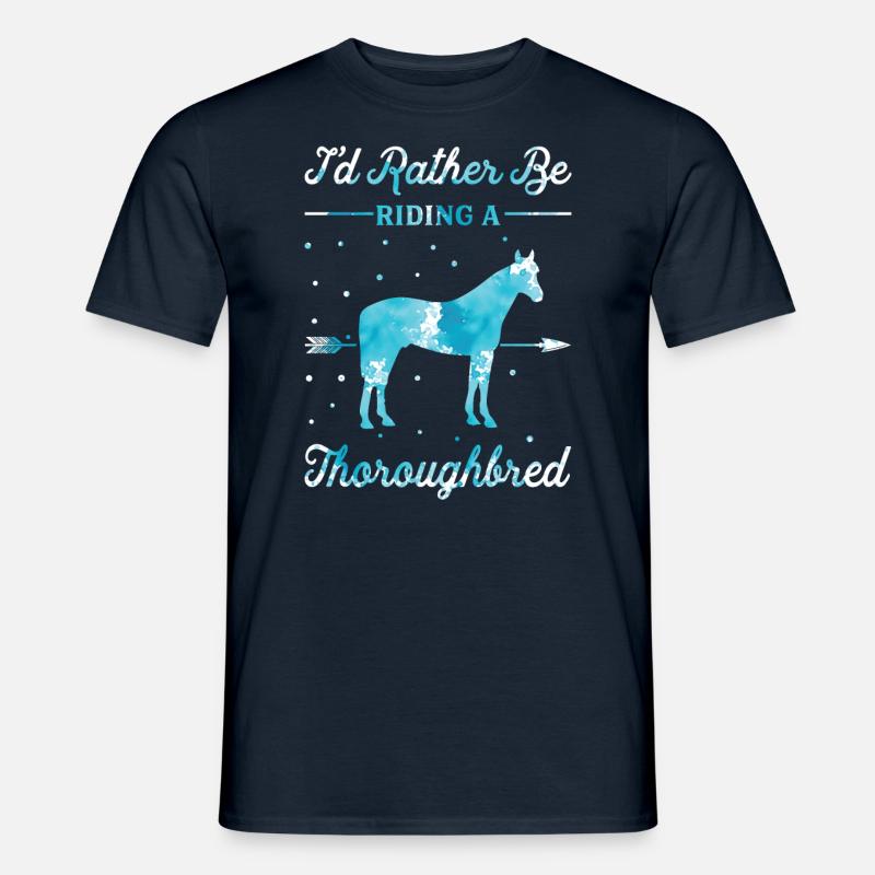 Reiten Eines Vollblutpferdes - Männer T-Shirt - Navy