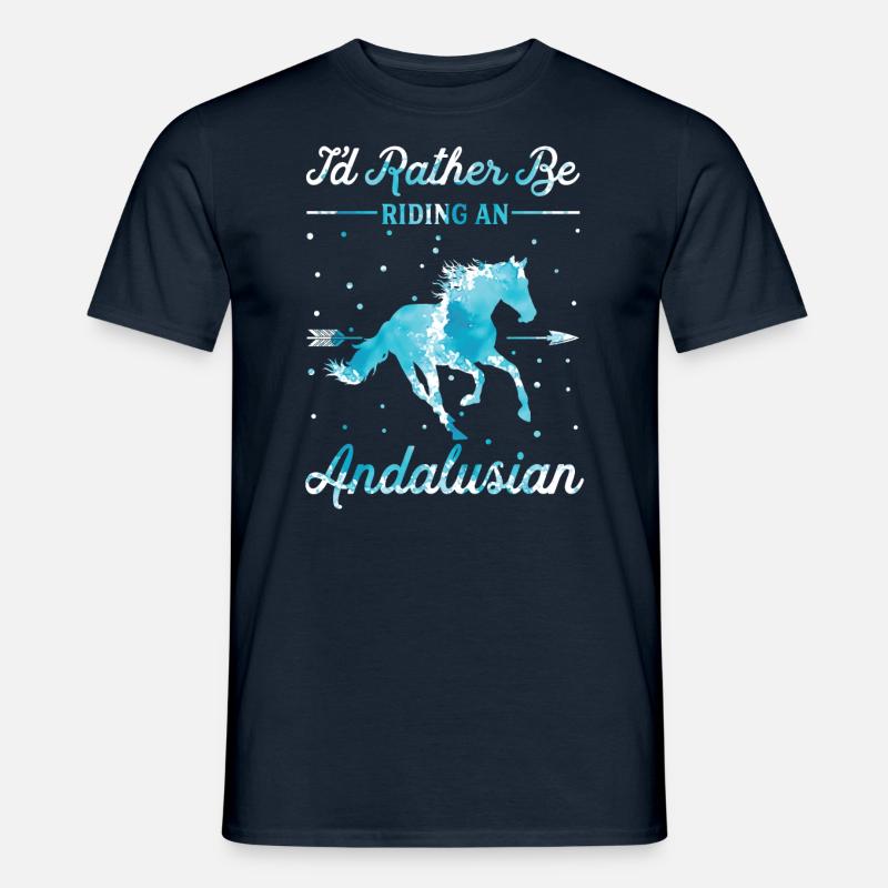 Ein Andalusischer Pferd Reiten - Männer T-Shirt - Navy
