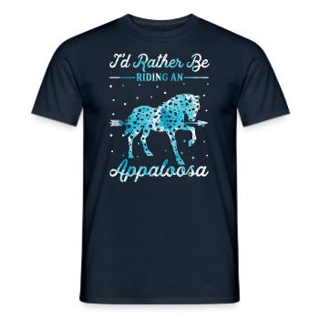 Riding an Appaloosa Horse - Men's T-Shirt - navy - Front - AI Model Male 178 light (178cm)